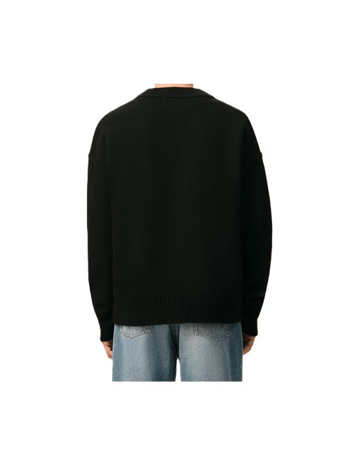 Cardigan Ami de Cœur in lana nera Ami Paris | UKC367.018009 BLACK/RED